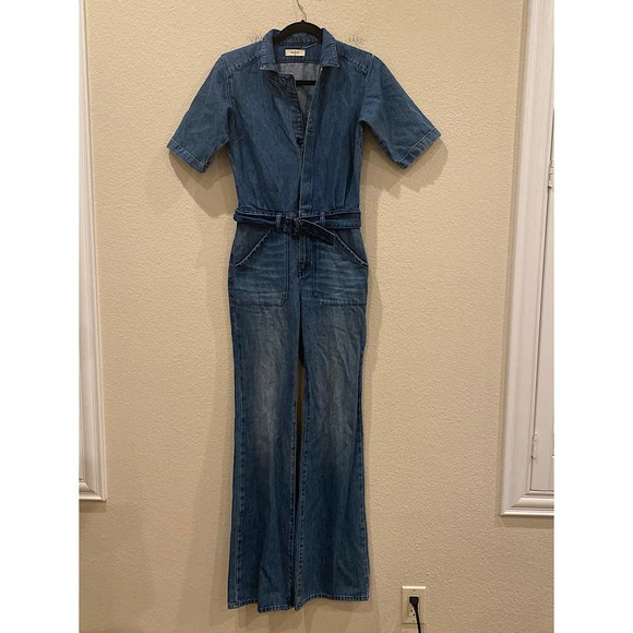 ba&sh Frida Jumpsuit Women Denim Blue Size 0 - Picture 1 of 5